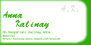 anna kalinay business card